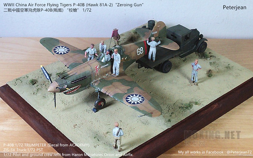 WWII China Air Force Flying Tigers P-40B (Hawk 81A-2) &  ZIS-5V Truck 