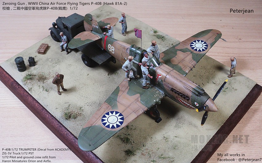 WWII China Air Force Flying Tigers P-40B (Hawk 81A-2) &  ZIS-5V Truck 