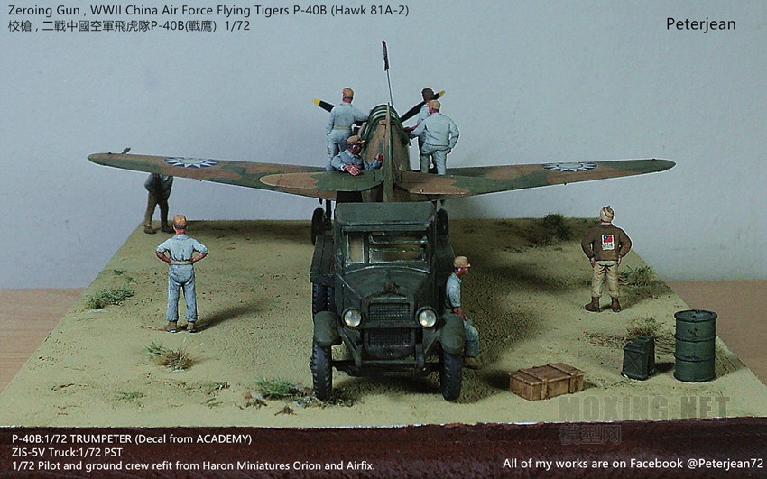 WWII China Air Force Flying Tigers P-40B (Hawk 81A-2) &  ZIS-5V Truck 