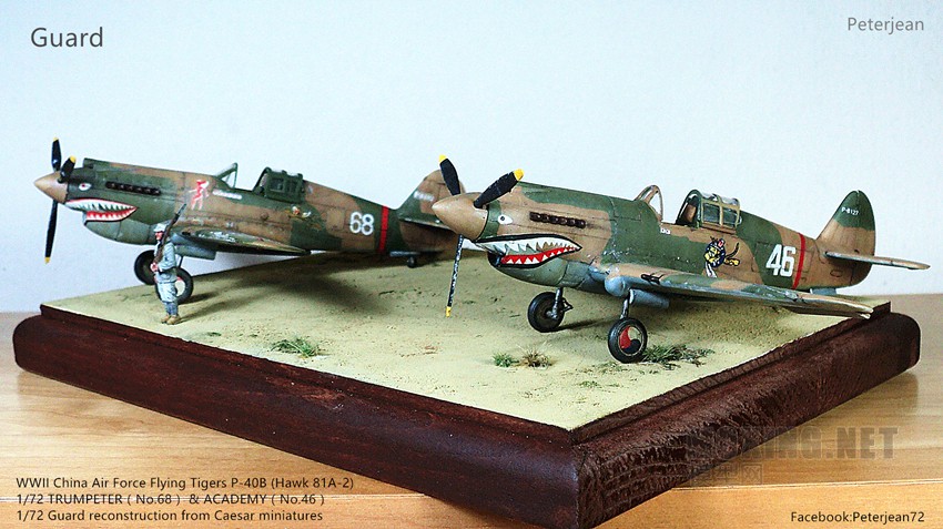 WWII China Air Force Flying Tigers P-40B (Hawk 81A-2) 1/72