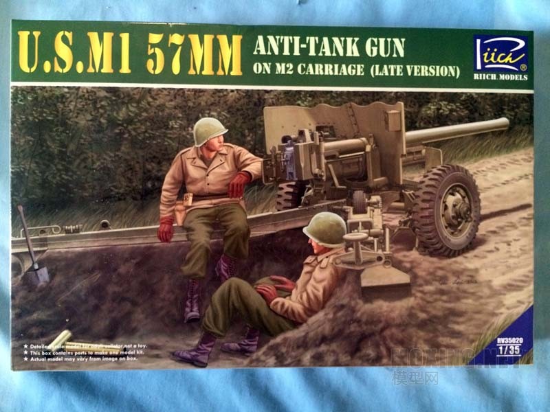 [板件评测]睿智模型-1/35美国M1 57MM反坦克炮后期型(RV35020)