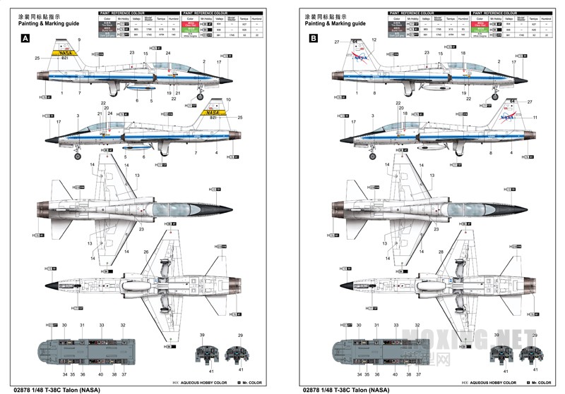 小号手新品-1/48美国T-38C禽爪教练机(美国太空总署)(02878)