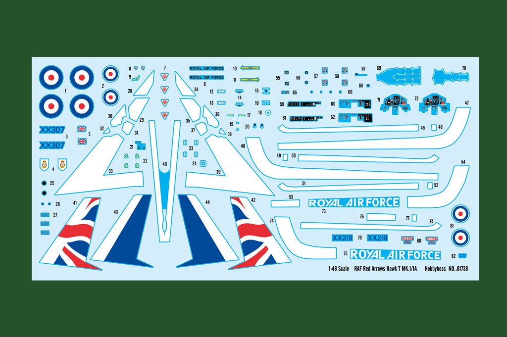 HOBBYBOSS新品(81738)-1/48英国红箭表演队 鹰T MK.1/1A