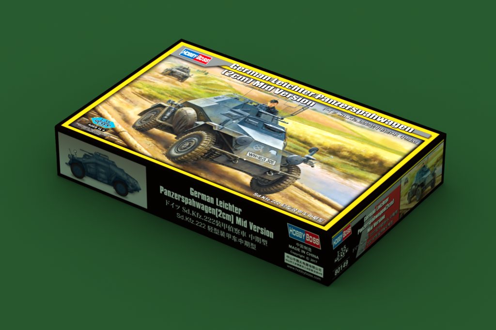 HOBBYBOSS新品-1/35德国Sd.Kfz.222 轻型装甲车中期型(80149)