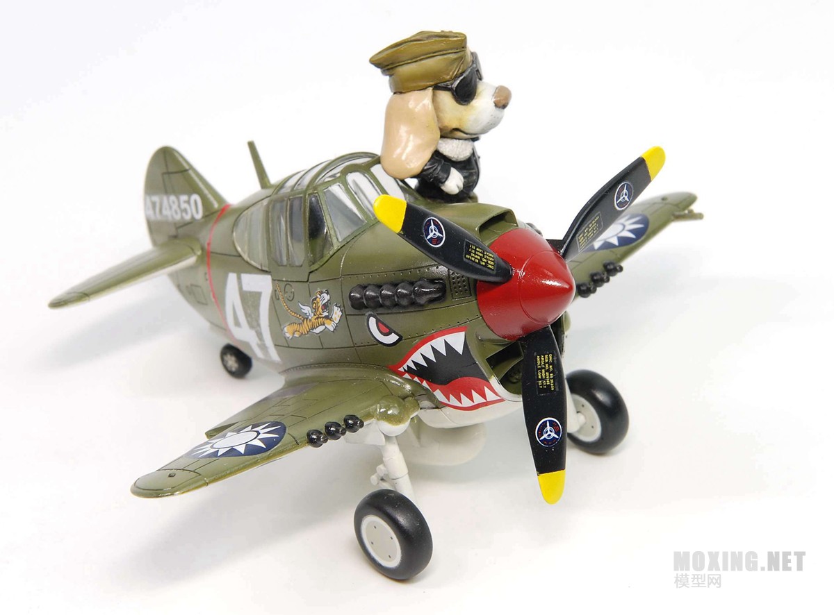 [模型网评测]T-Model/Tiger Model-Q版P-40战斗机带狗飞行员