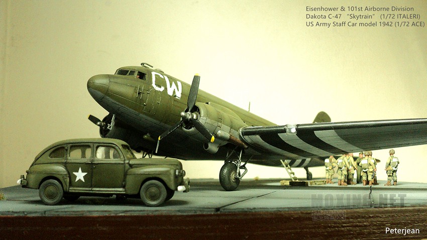 Eisenhower & 101st Airborne Division , Dakota C-47 Skytrain , US Army Staff Car model (1/72)