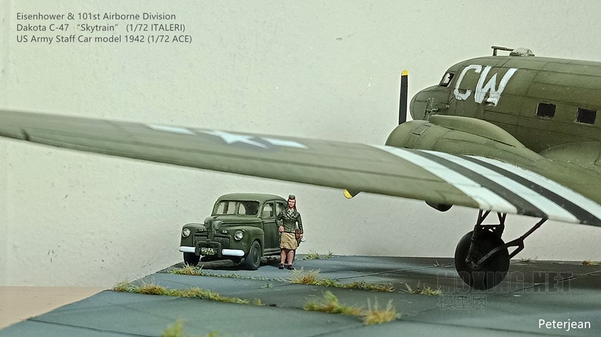 Eisenhower & 101st Airborne Division , Dakota C-47 Skytrain , US Army Staff Car model (1/72)