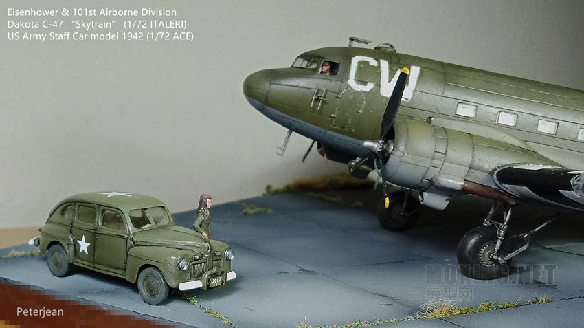 Eisenhower & 101st Airborne Division , Dakota C-47 Skytrain , US Army Staff Car model (1/72)